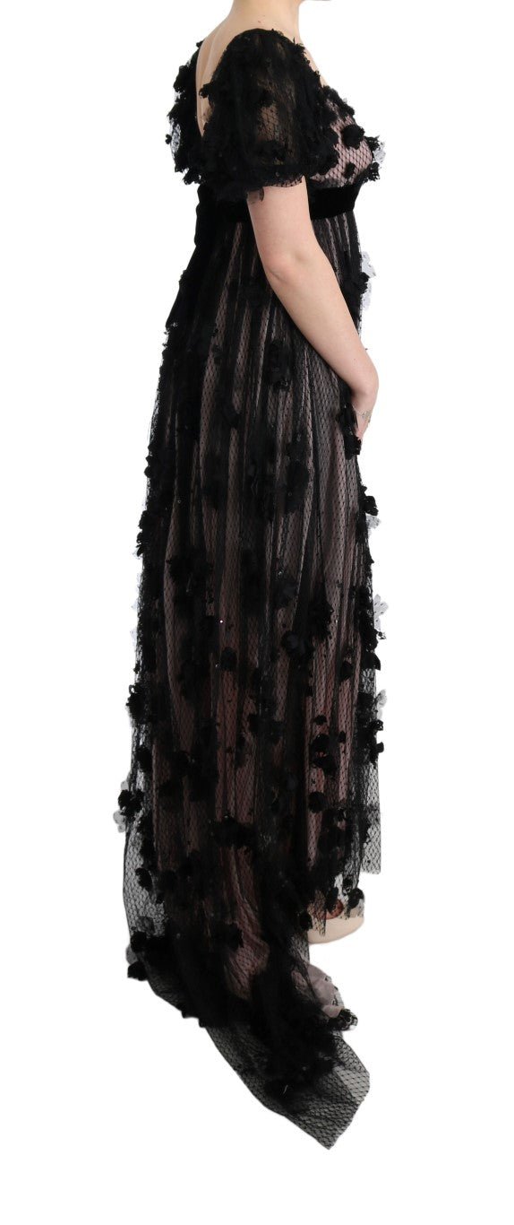 Dolce & Gabbana Elegant Floral Applique Full Length Dress - Sandy Store ByNet