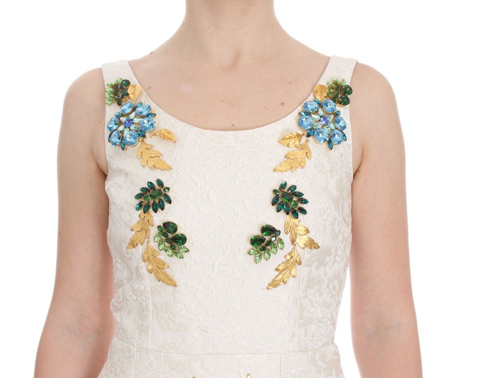 Dolce & Gabbana Elegant Floral Brocade Sheath Dress - Sandy Store ByNet