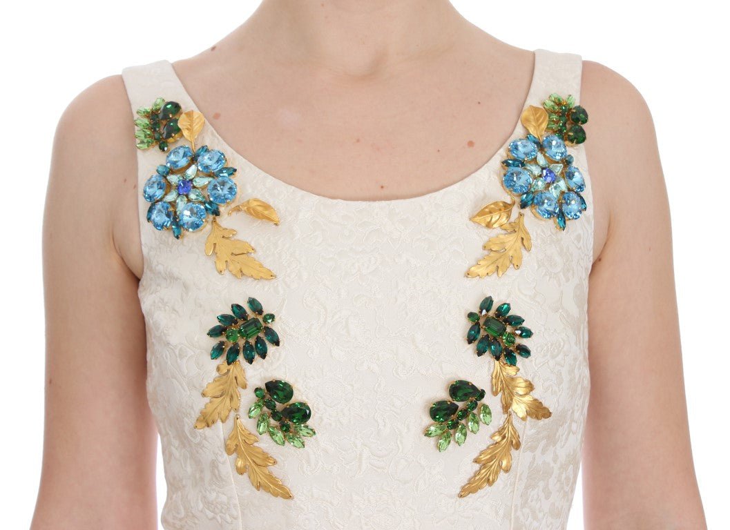 Dolce & Gabbana Elegant Floral Brocade Sheath Dress - Sandy Store ByNet