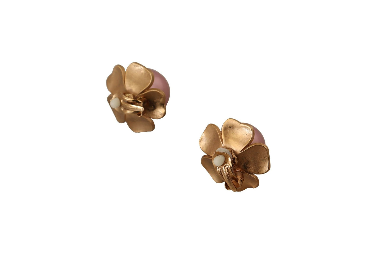 Dolce & Gabbana Elegant Floral Crystal Pearl Clip - On Earrings - Sandy Store ByNet