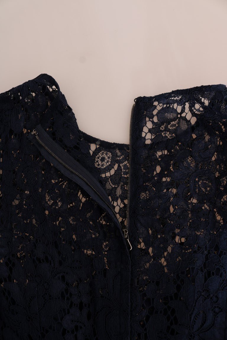 Dolce & Gabbana Elegant Floral Lace A - Line Dress - Sandy Store ByNet