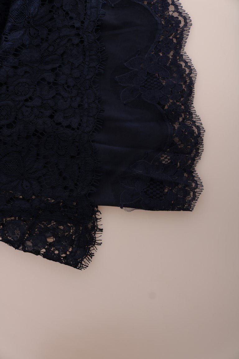 Dolce & Gabbana Elegant Floral Lace A - Line Dress - Sandy Store ByNet