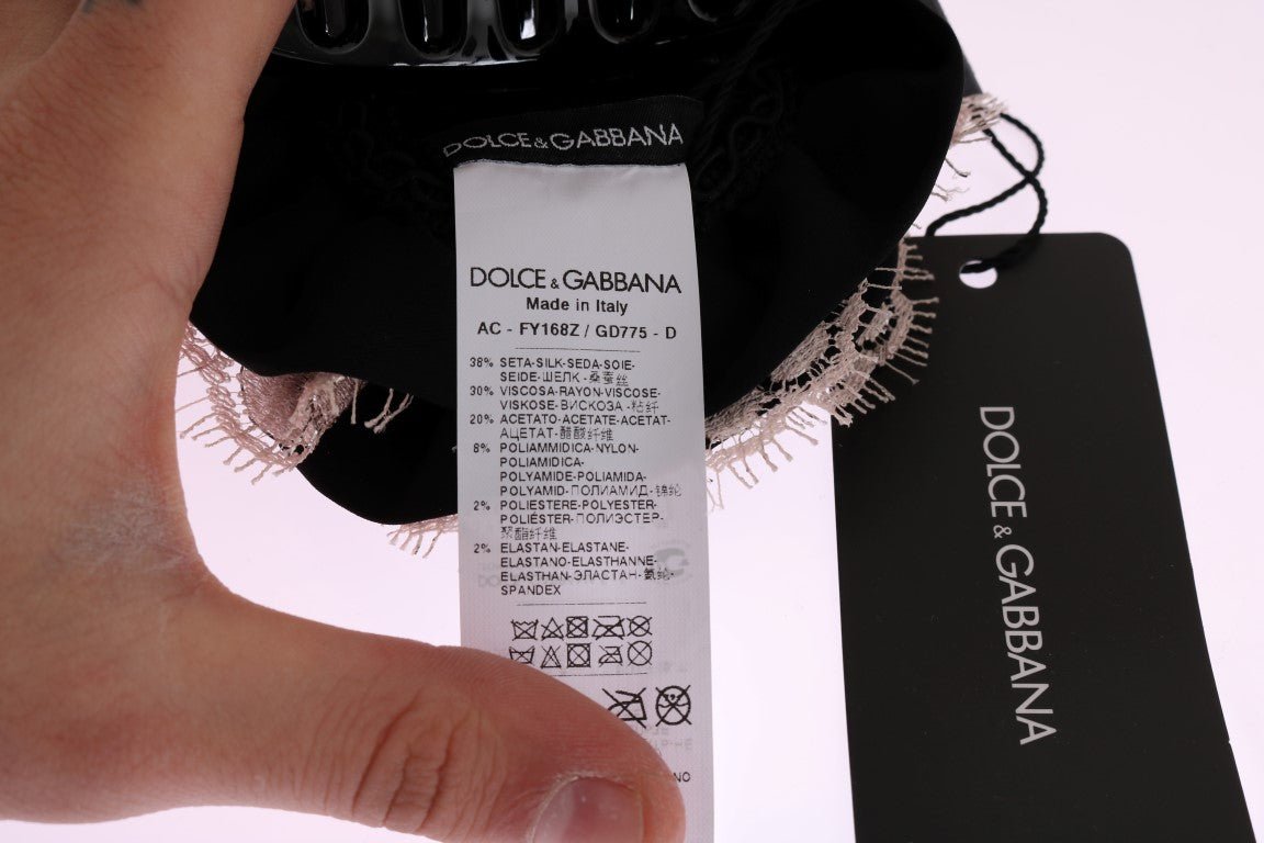 Dolce & Gabbana Elegant Floral Lace Crystal Hair Claw - Sandy Store ByNet