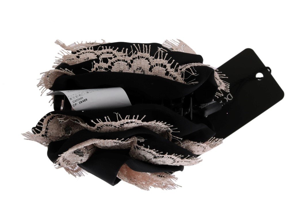 Dolce & Gabbana Elegant Floral Lace Crystal Hair Claw - Sandy Store ByNet
