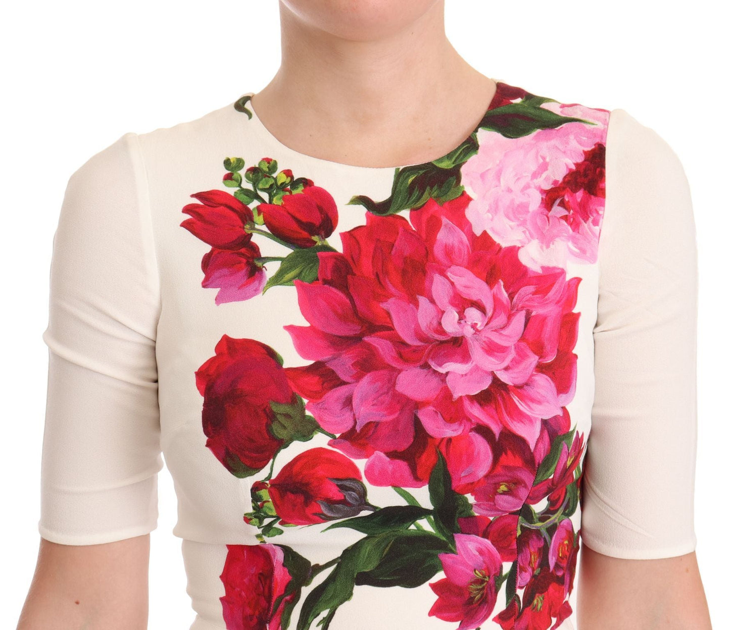 Dolce & Gabbana Elegant Floral Midi Bodycon Dress - Sandy Store ByNet