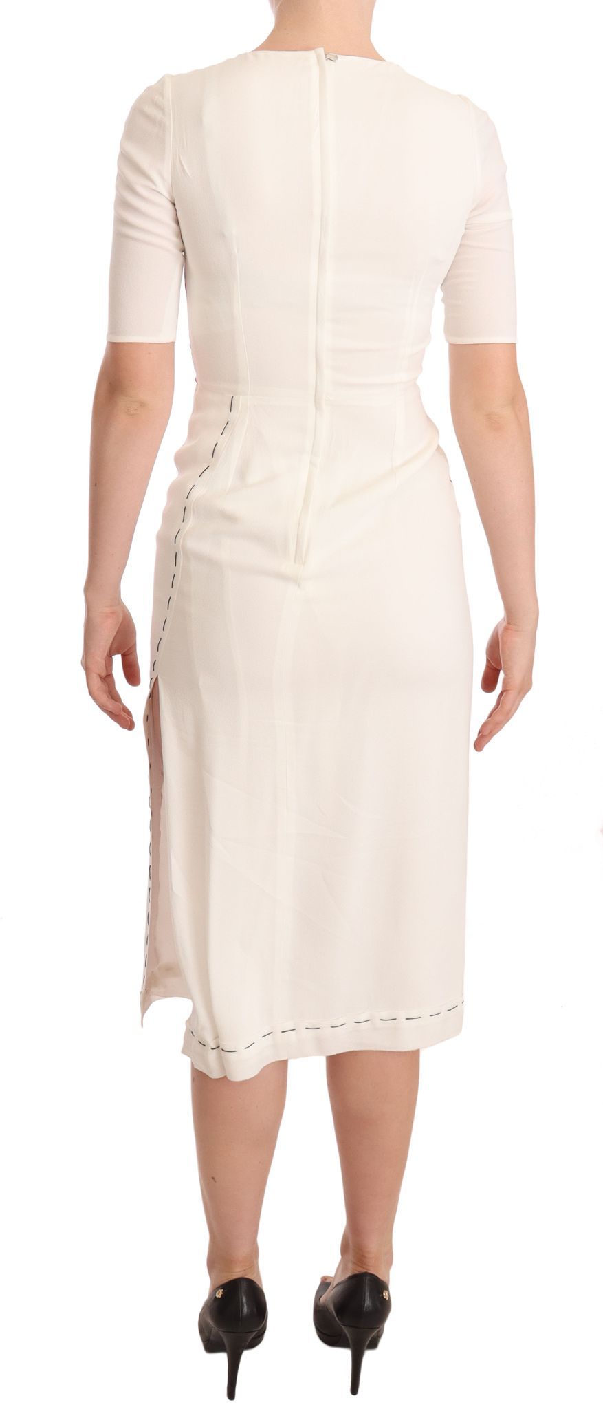 Dolce & Gabbana Elegant Floral Midi Bodycon Dress - Sandy Store ByNet