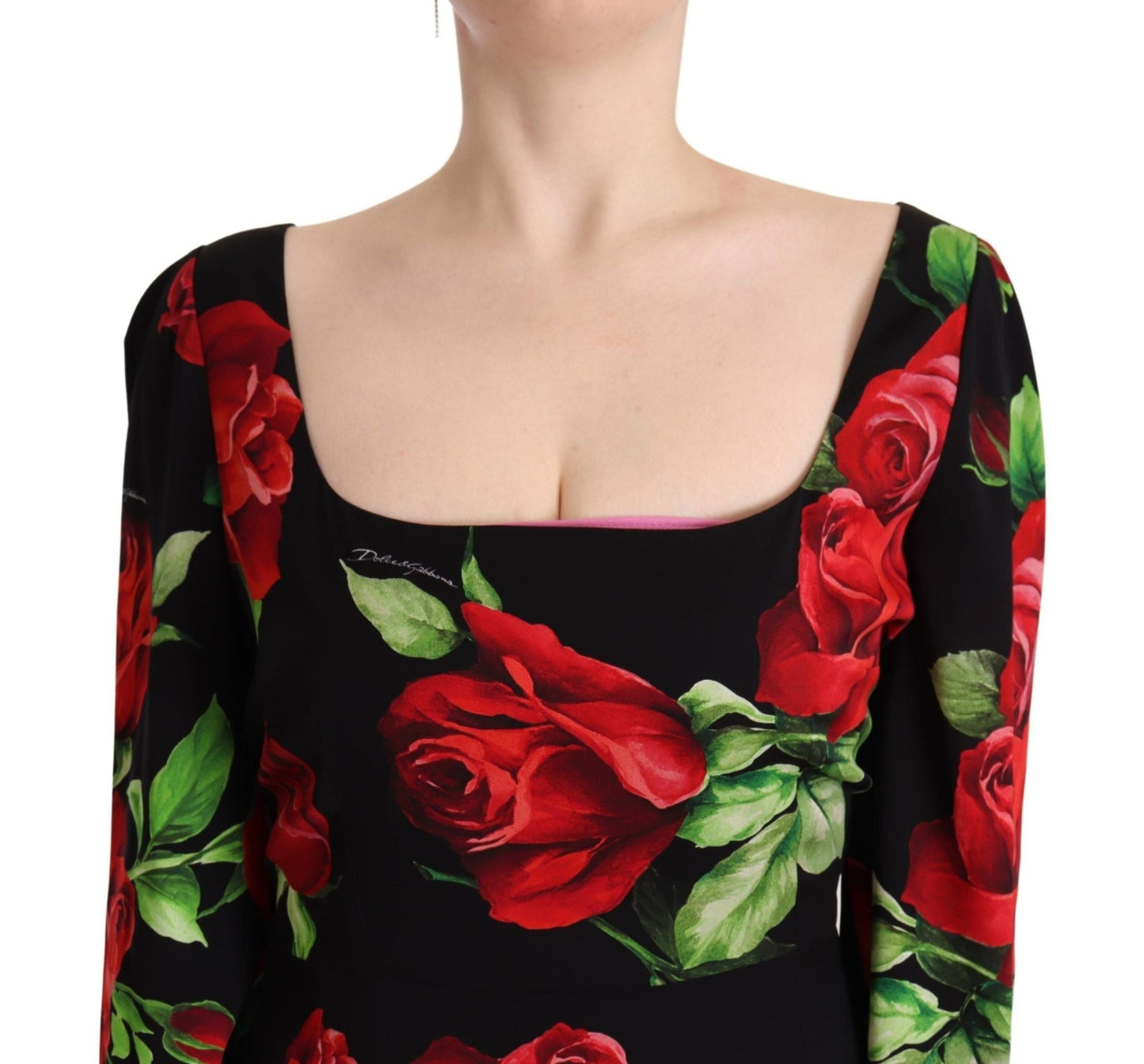 Dolce & Gabbana Elegant Floral Print Silk Sheath Dress - Sandy Store ByNet