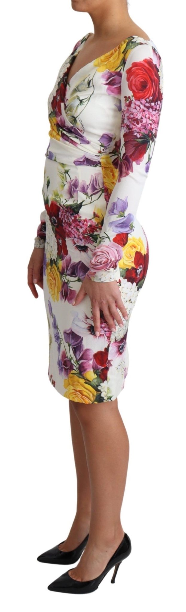 Dolce & Gabbana Elegant Floral Sheath Silk Dress - Sandy Store ByNet