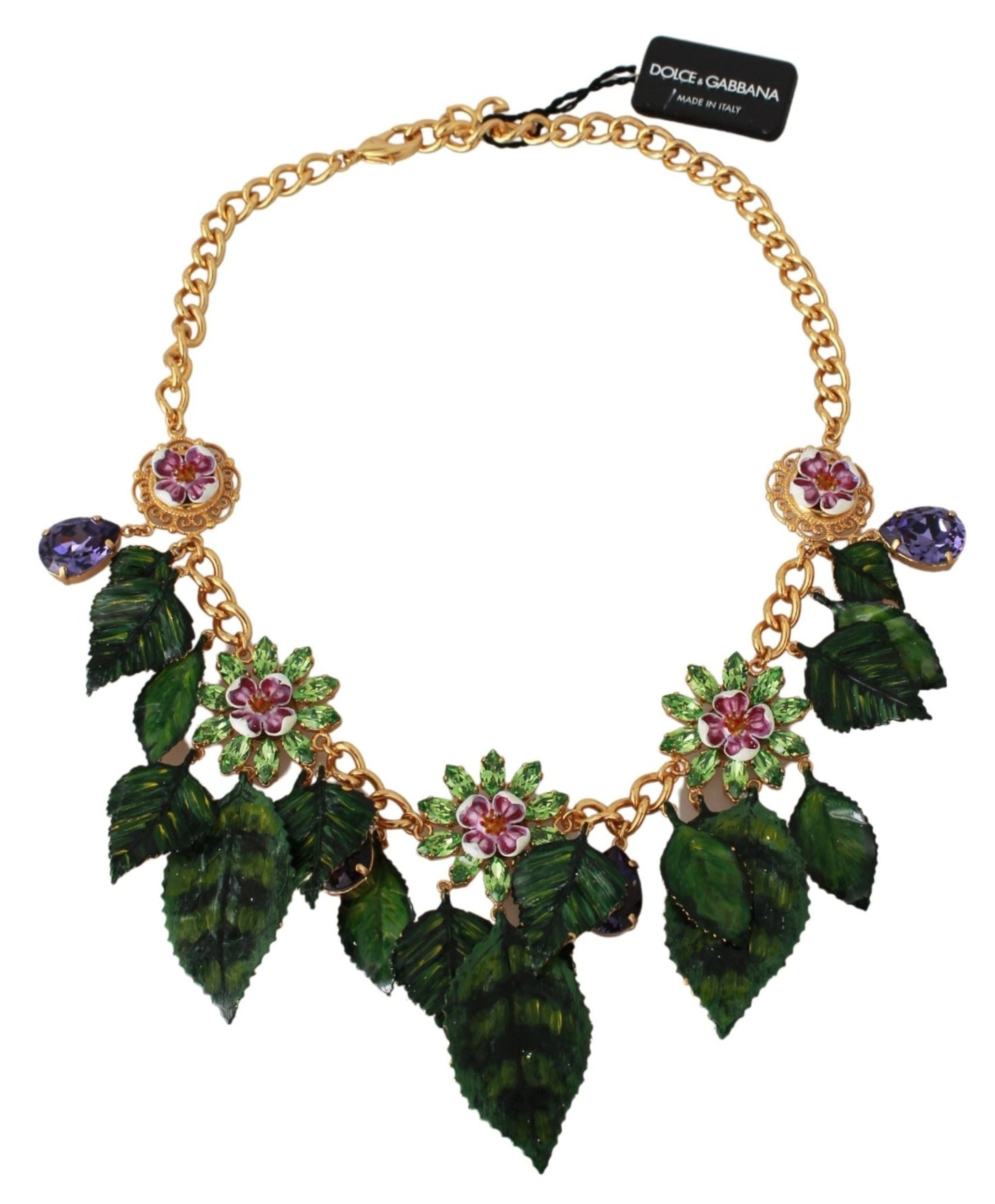 Dolce & Gabbana Elegant Floral Sicily Charm Necklace - Sandy Store ByNet