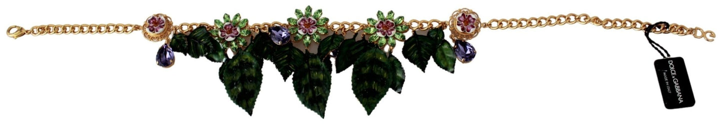 Dolce & Gabbana Elegant Floral Sicily Charm Necklace - Sandy Store ByNet