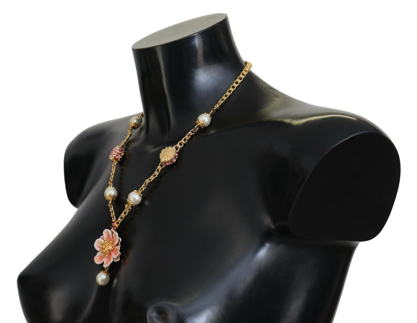 Dolce & Gabbana Elegant Floral Statement Charm Necklace - Sandy Store ByNet