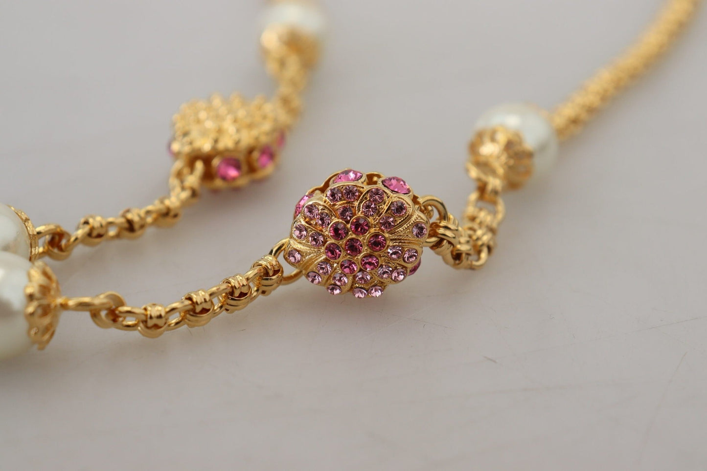 Dolce & Gabbana Elegant Floral Statement Charm Necklace - Sandy Store ByNet