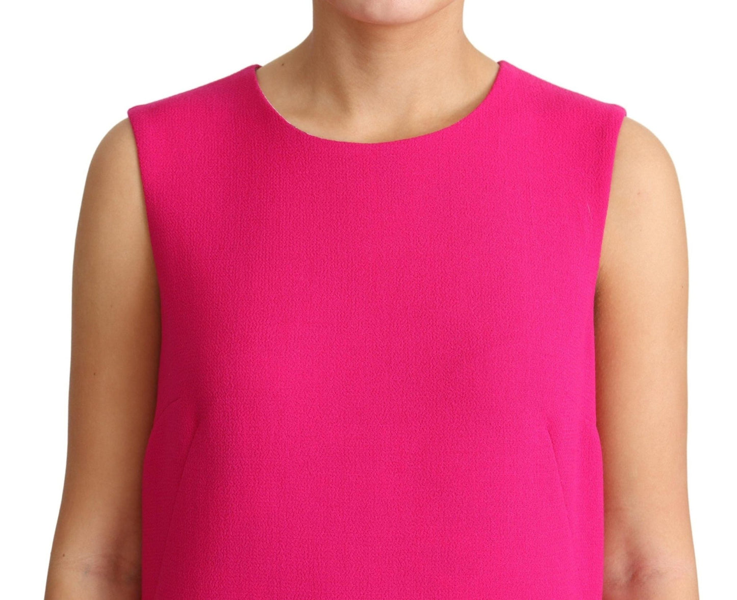 Dolce & Gabbana Elegant Fuchsia Sequined Wool Blend Shift Dress - Sandy Store ByNet