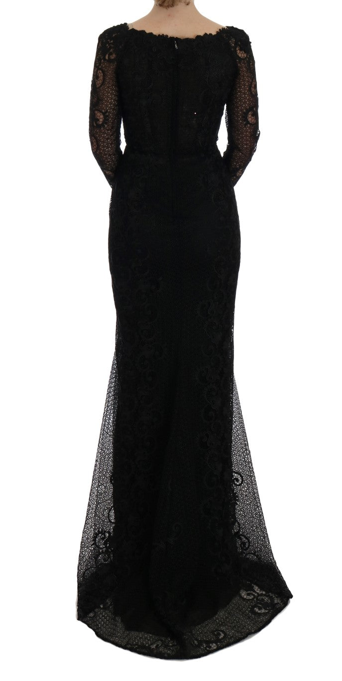 Dolce & Gabbana Elegant Full Length Black Sheath Maxi Dress - Sandy Store ByNet