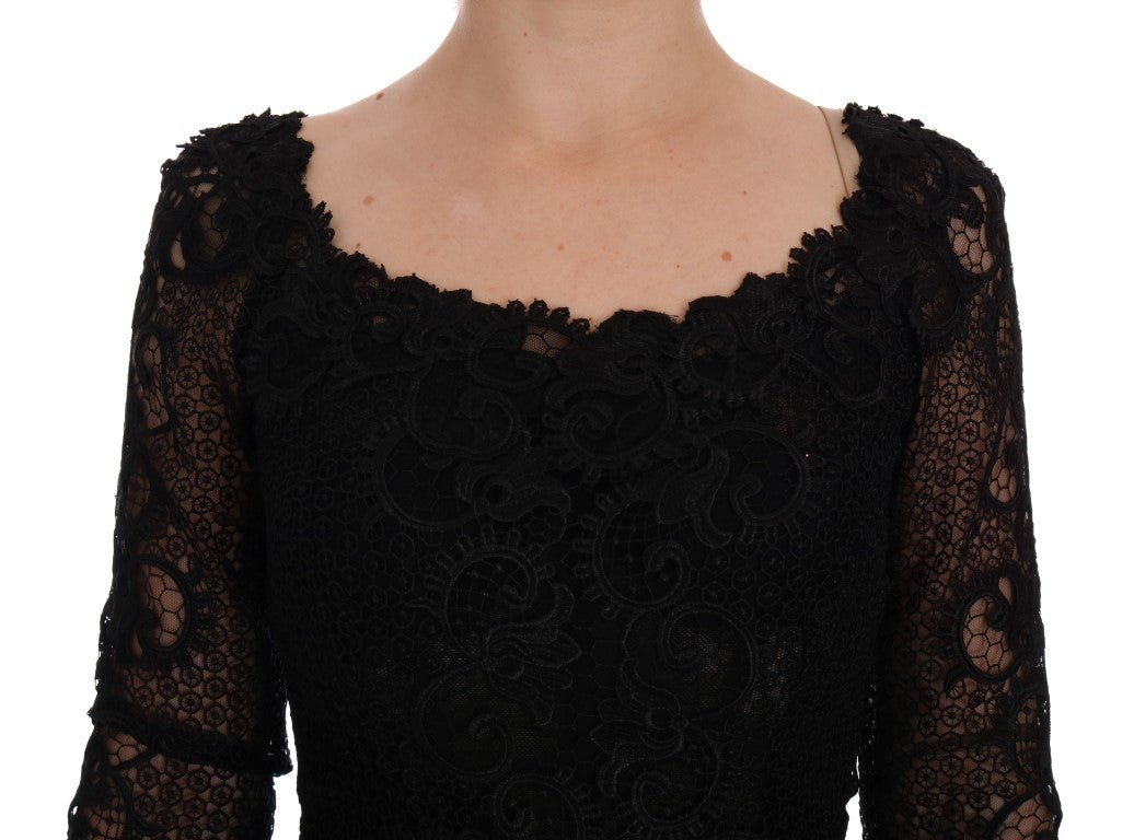 Dolce & Gabbana Elegant Full Length Black Sheath Maxi Dress - Sandy Store ByNet