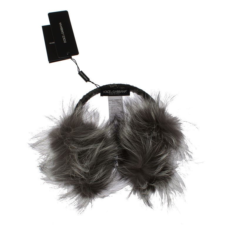 Dolce & Gabbana Elegant Fur and Crystal Ear Muffs - Sandy Store ByNet