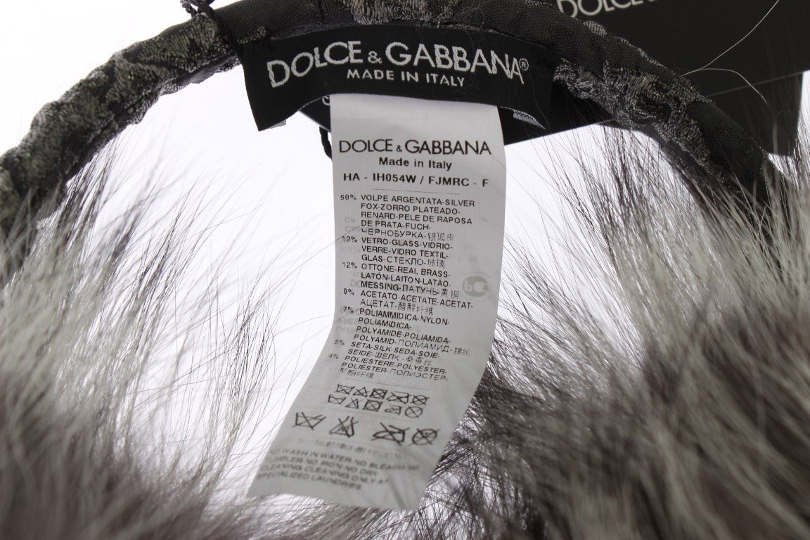 Dolce & Gabbana Elegant Fur and Crystal Ear Muffs - Sandy Store ByNet