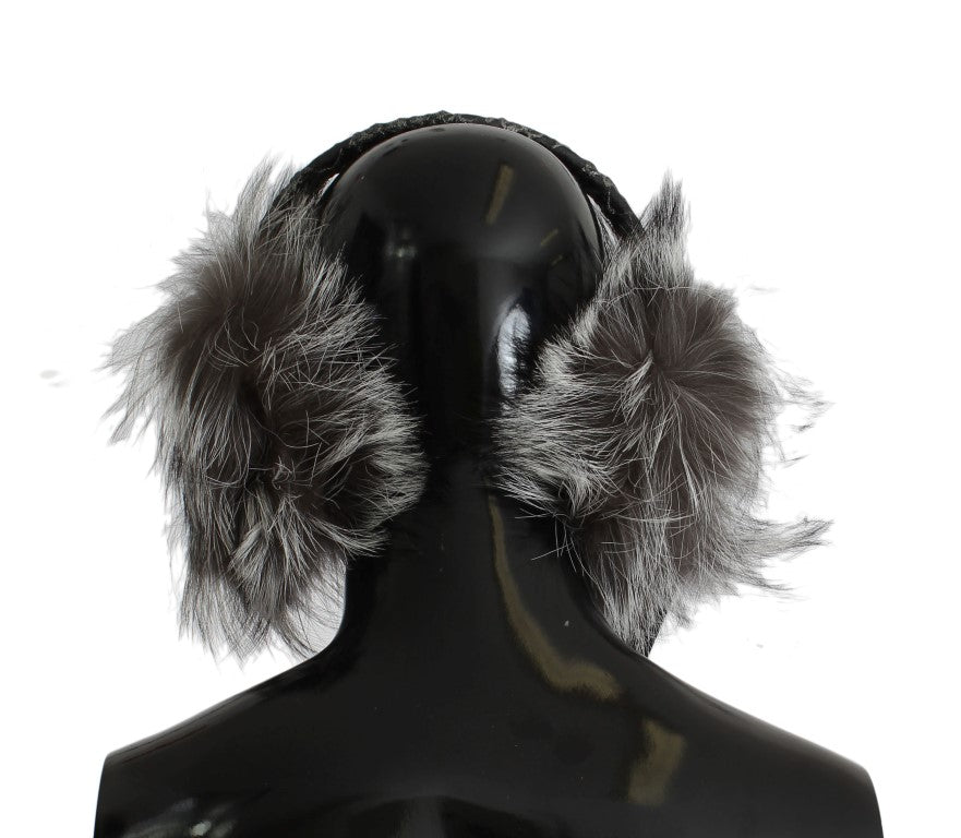 Dolce & Gabbana Elegant Fur and Crystal Ear Muffs - Sandy Store ByNet