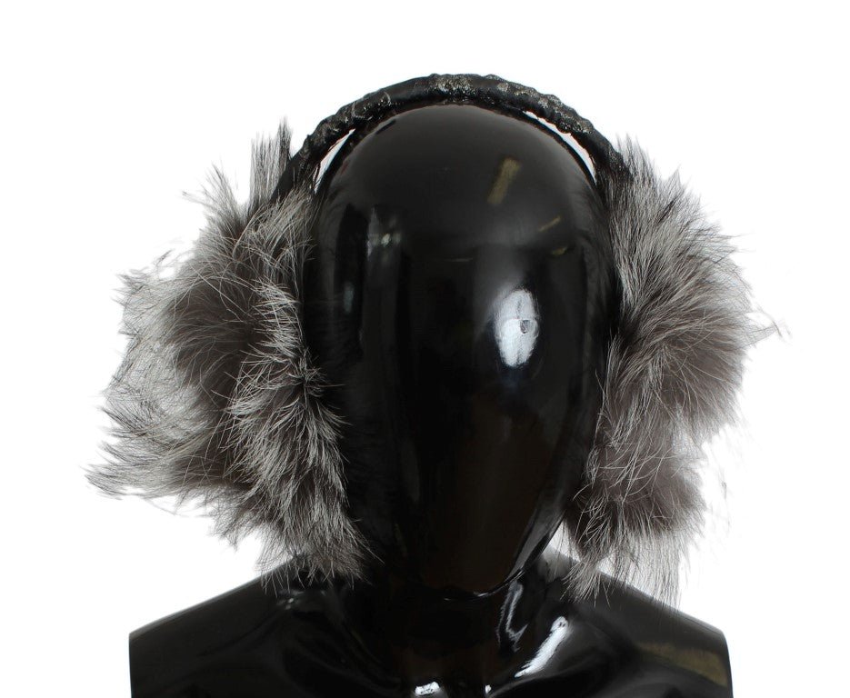 Dolce & Gabbana Elegant Fur and Crystal Ear Muffs - Sandy Store ByNet
