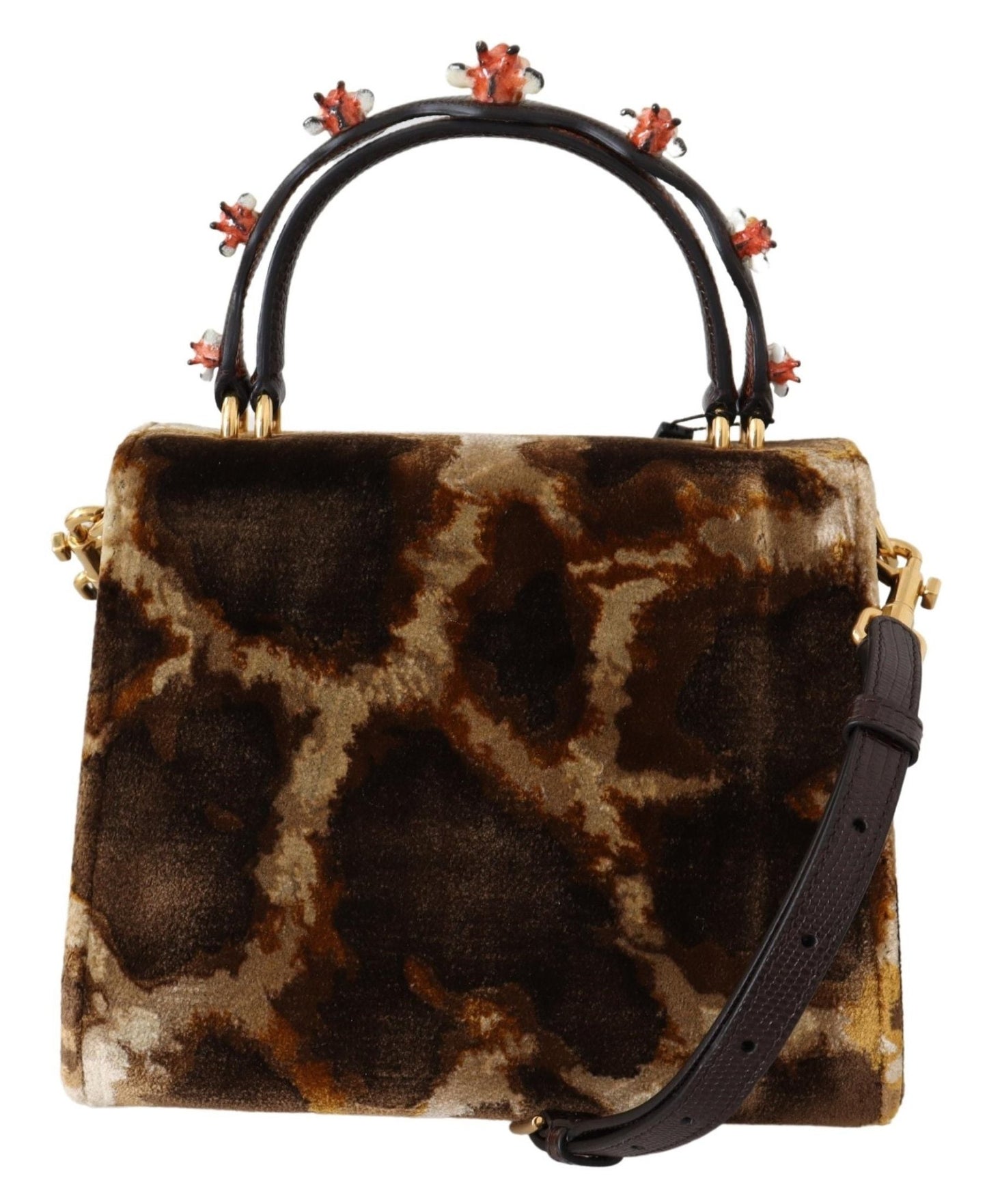 Dolce & Gabbana Elegant Giraffe Pattern Welcome Bag with Gold Accents - Sandy Store ByNet
