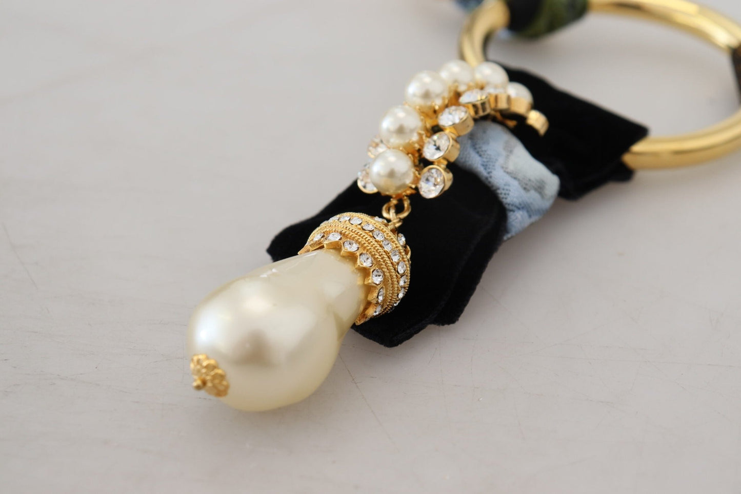 Dolce & Gabbana Elegant Gold Brass Pearl Statement Necklace - Sandy Store ByNet