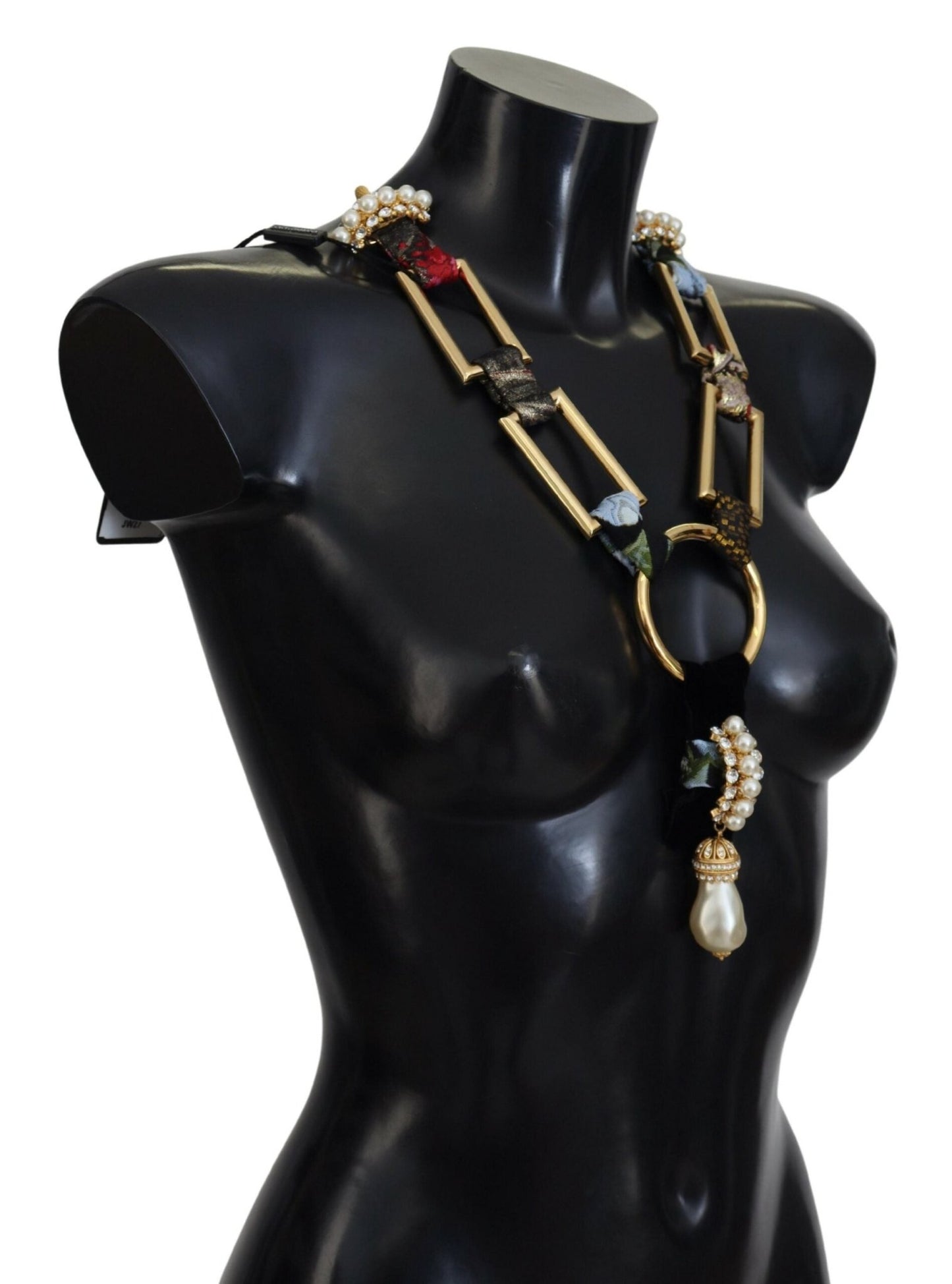 Dolce & Gabbana Elegant Gold Brass Pearl Statement Necklace - Sandy Store ByNet