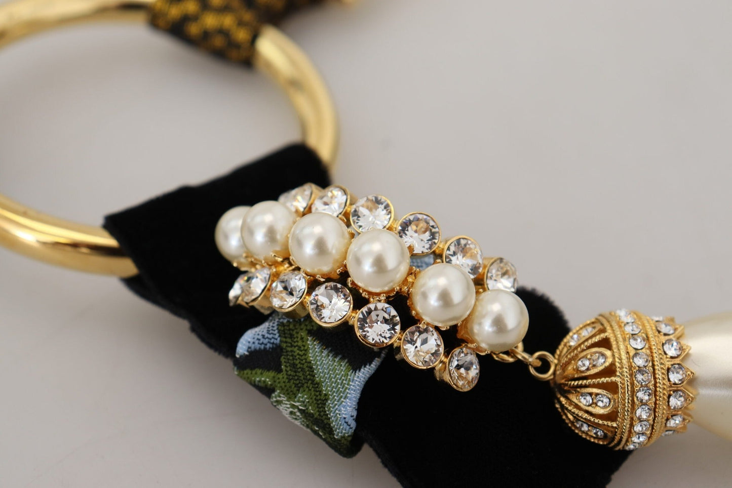 Dolce & Gabbana Elegant Gold Brass Pearl Statement Necklace - Sandy Store ByNet