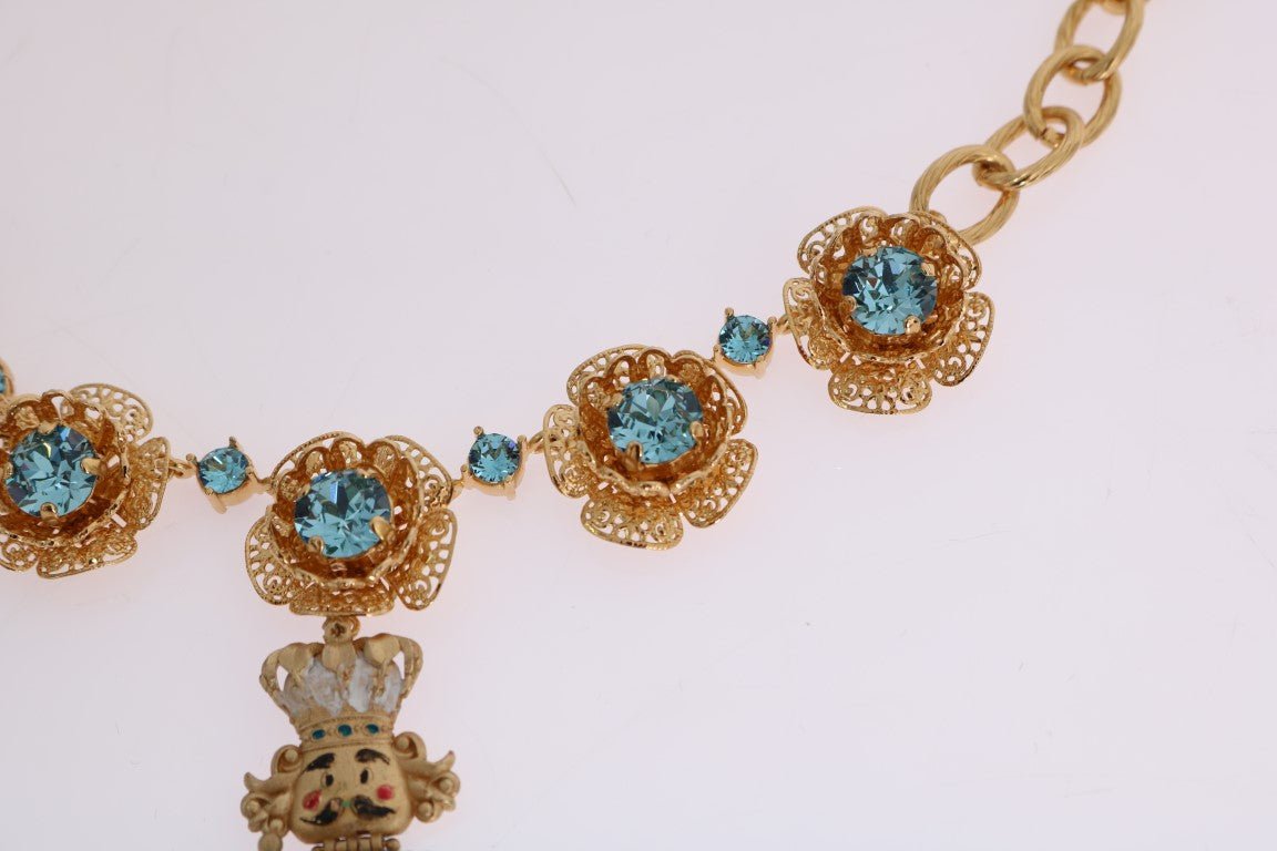 Dolce & Gabbana Elegant Gold Crystal Statement Necklace - Sandy Store ByNet