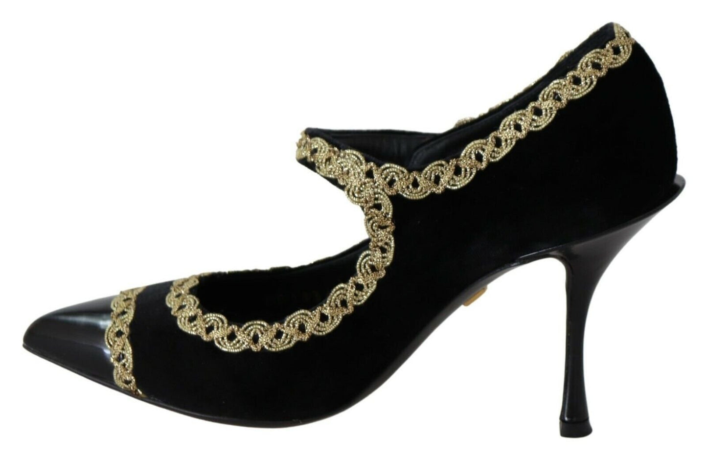 Dolce & Gabbana Elegant Gold - Embroidered Black Velvet Pumps - Sandy Store ByNet