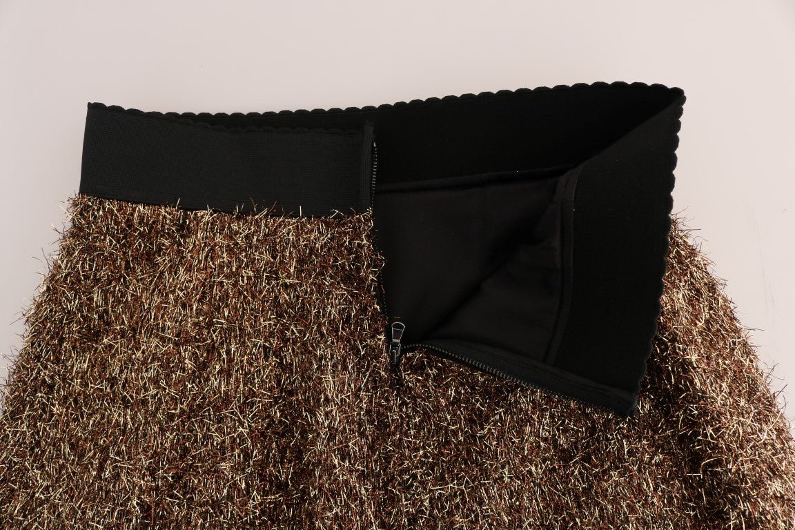 Dolce & Gabbana Elegant Gold Fringe High - Waist Pencil Skirt - Sandy Store ByNet