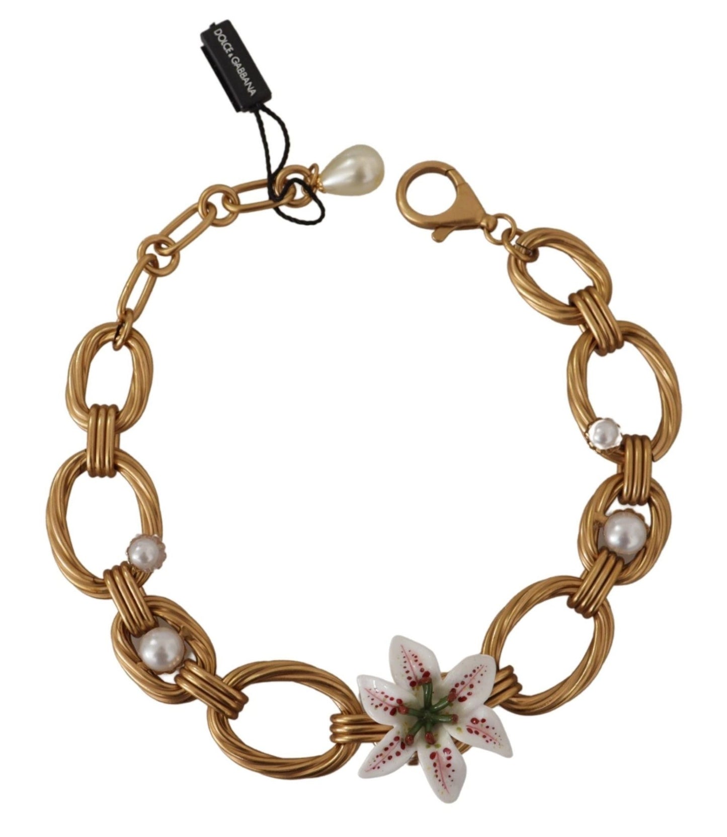 Dolce & Gabbana Elegant Gold Lilly Flower Pendant Necklace - Sandy Store ByNet