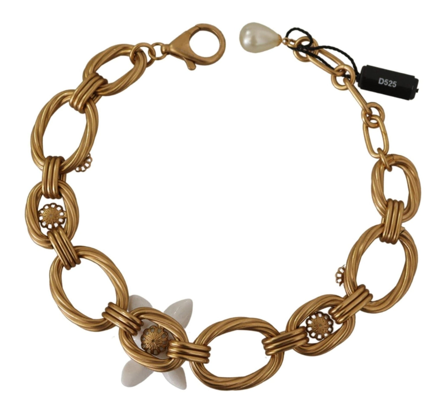 Dolce & Gabbana Elegant Gold Lilly Flower Pendant Necklace - Sandy Store ByNet
