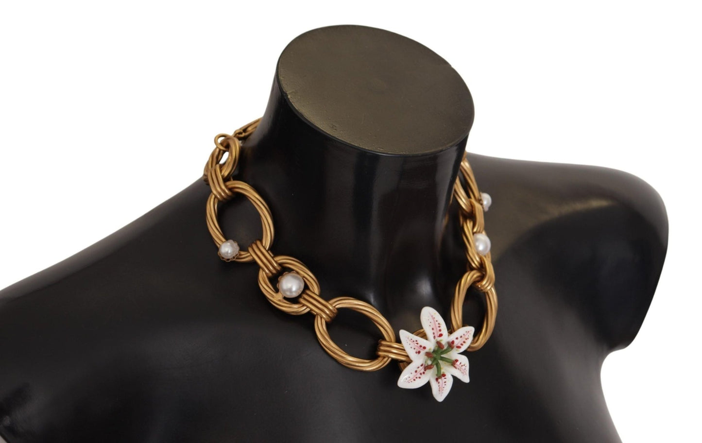 Dolce & Gabbana Elegant Gold Lilly Flower Pendant Necklace - Sandy Store ByNet