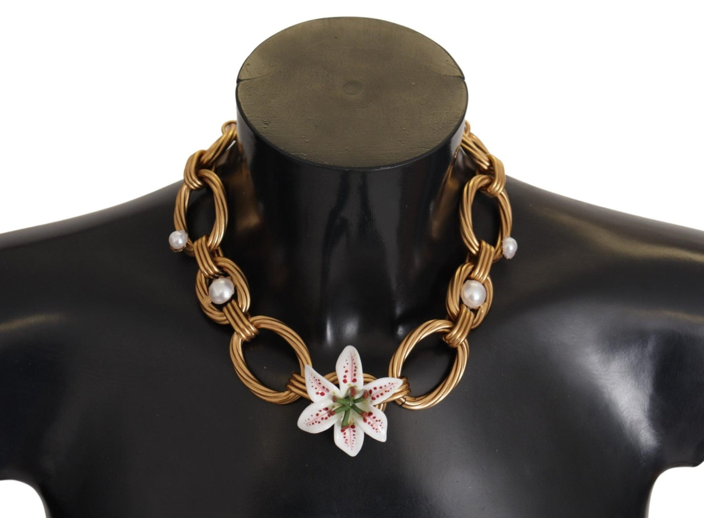 Dolce & Gabbana Elegant Gold Lilly Flower Pendant Necklace - Sandy Store ByNet
