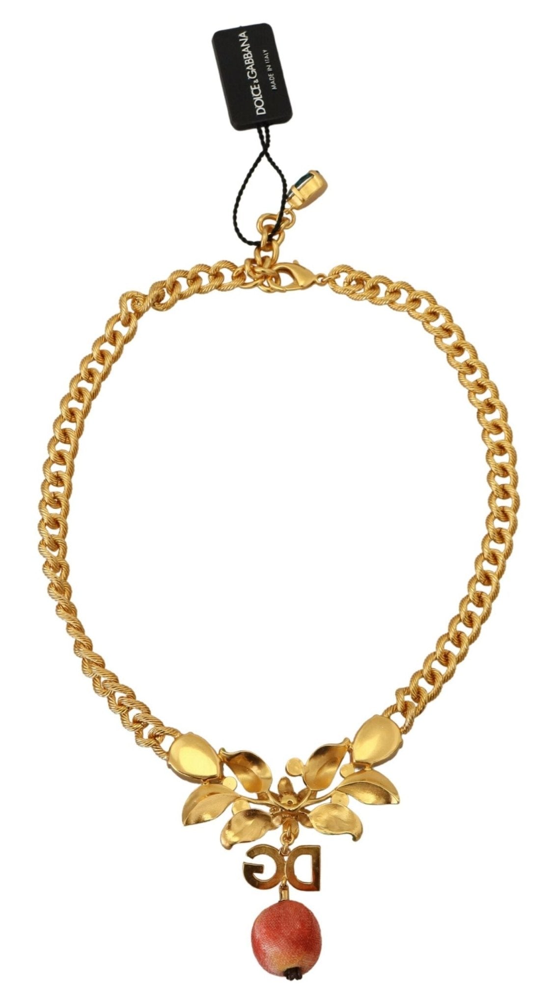 Dolce & Gabbana Elegant Gold - Tone Floral Fruit Necklace - Sandy Store ByNet
