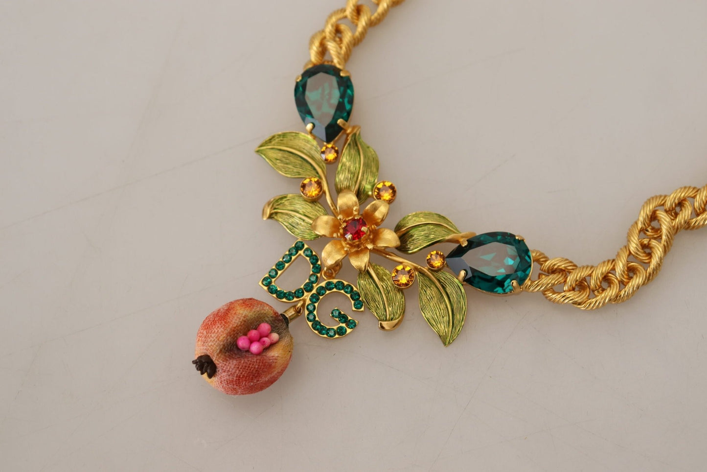 Dolce & Gabbana Elegant Gold - Tone Floral Fruit Necklace - Sandy Store ByNet