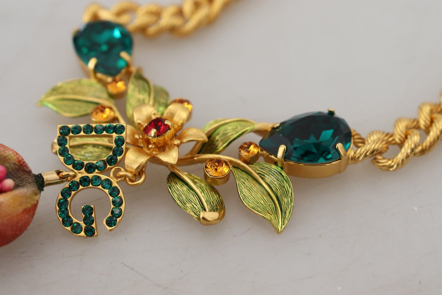 Dolce & Gabbana Elegant Gold - Tone Floral Fruit Necklace - Sandy Store ByNet