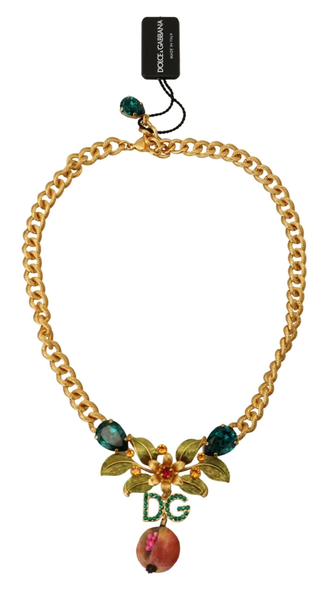Dolce & Gabbana Elegant Gold - Tone Floral Fruit Necklace - Sandy Store ByNet