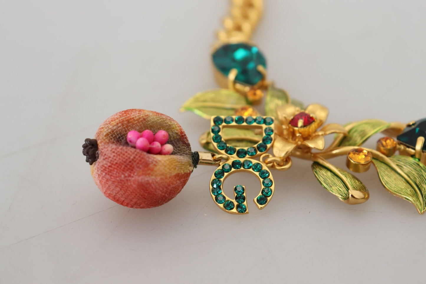 Dolce & Gabbana Elegant Gold - Tone Floral Fruit Necklace - Sandy Store ByNet