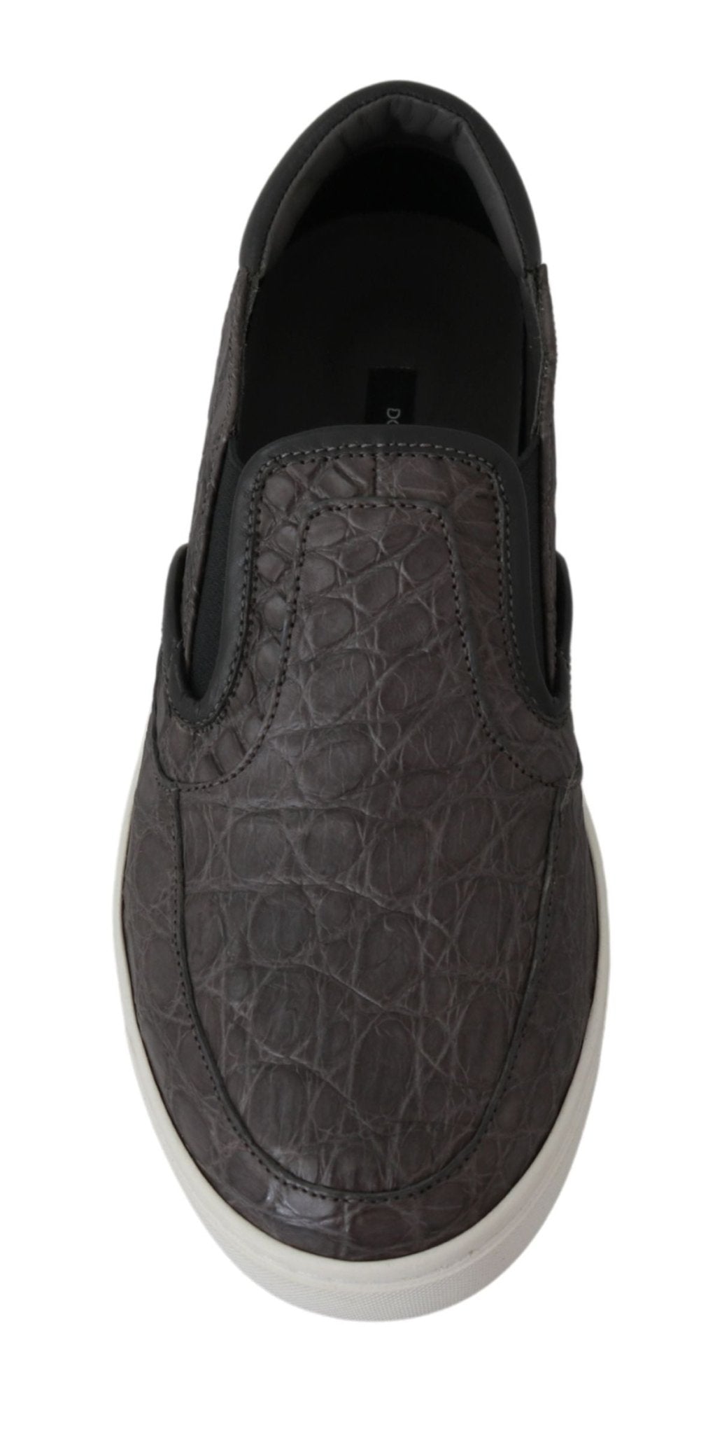 Dolce & Gabbana Elegant Gray Caiman Leather Loafers - Sandy Store ByNet
