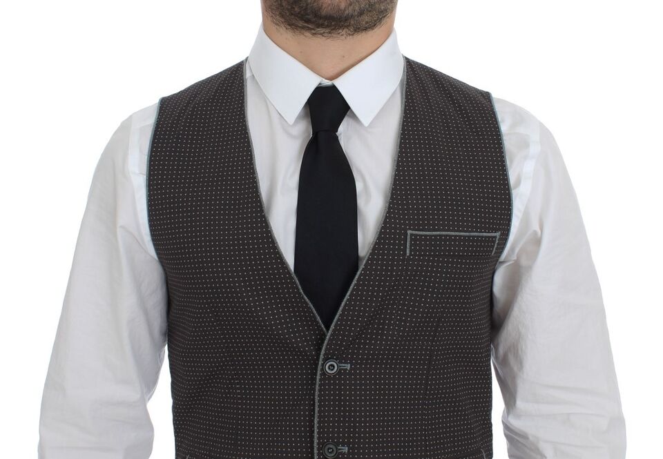 Dolce & Gabbana Elegant Gray Cotton Dress Vest - Sandy Store ByNet