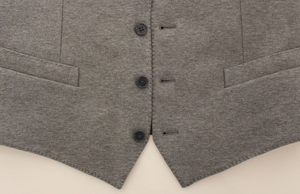 Dolce & Gabbana Elegant Gray Cotton Stretch Dress Vest - Sandy Store ByNet