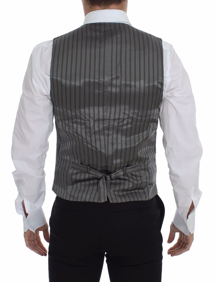 Dolce & Gabbana Elegant Gray Cotton Stretch Dress Vest - Sandy Store ByNet