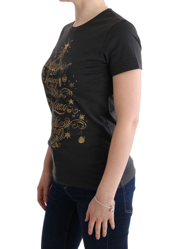 Dolce & Gabbana Elegant Gray Cotton Tee with Exclusive Print - Sandy Store ByNet