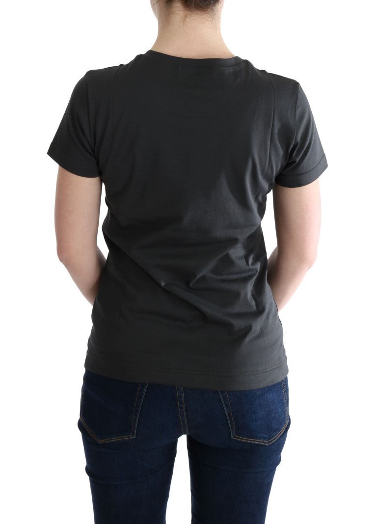 Dolce & Gabbana Elegant Gray Cotton Tee with Exclusive Print - Sandy Store ByNet