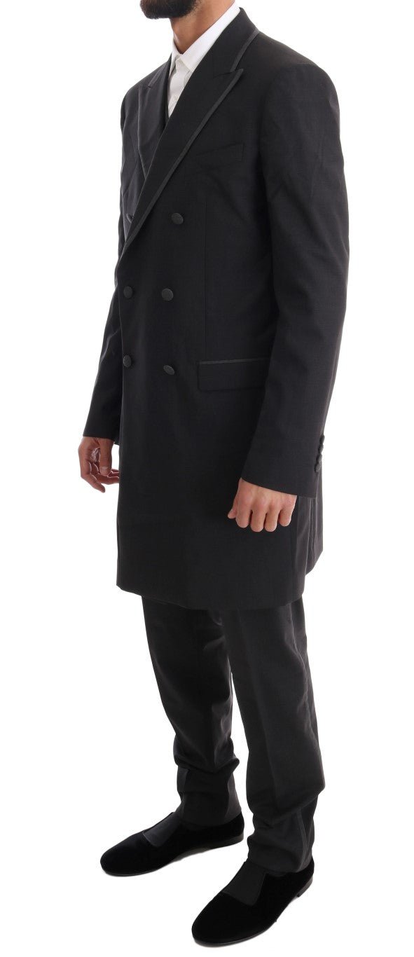 Dolce & Gabbana Elegant Gray Double Breasted Wool Suit - Sandy Store ByNet
