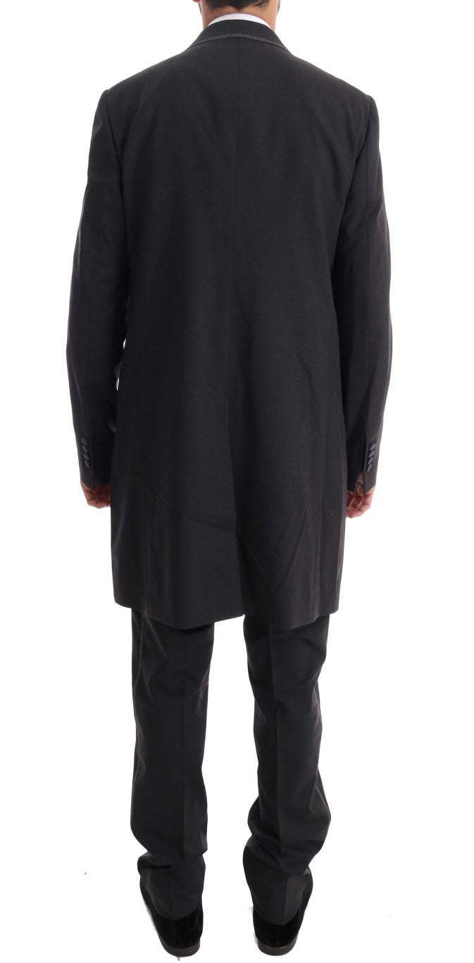 Dolce & Gabbana Elegant Gray Double Breasted Wool Suit - Sandy Store ByNet