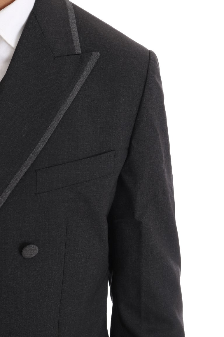 Dolce & Gabbana Elegant Gray Double Breasted Wool Suit - Sandy Store ByNet