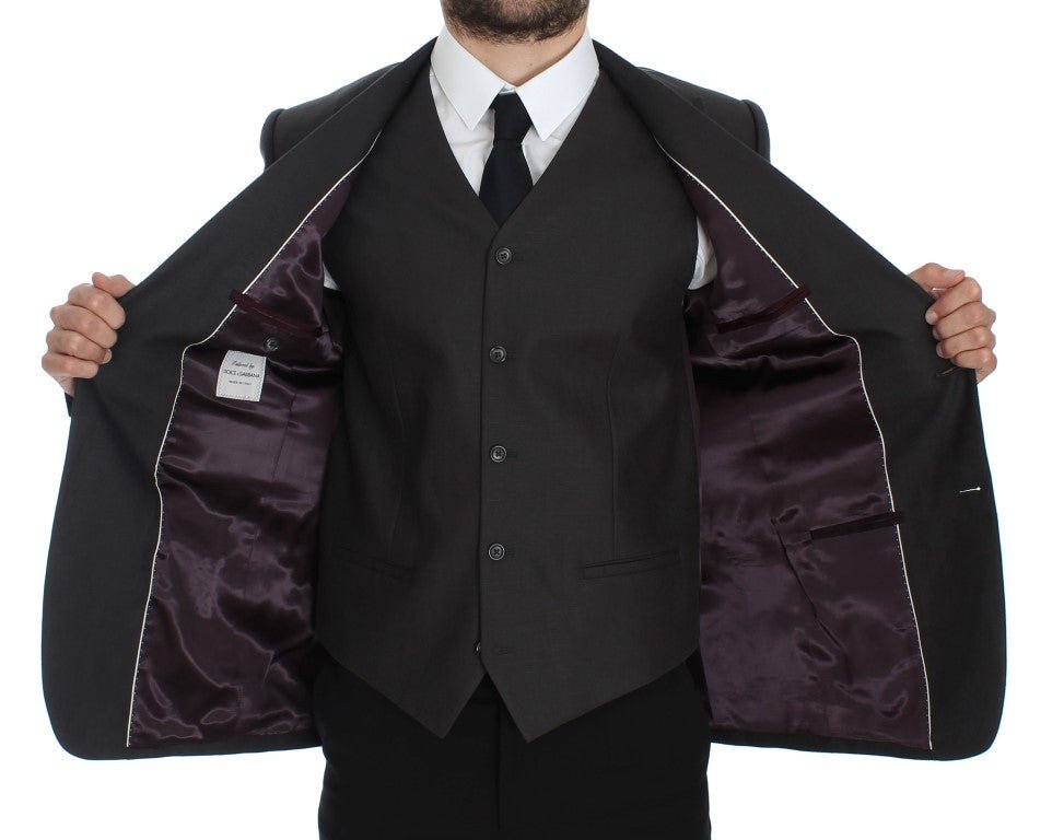Dolce & Gabbana Elegant Gray Linen Slim Fit Blazer and Vest - Sandy Store ByNet