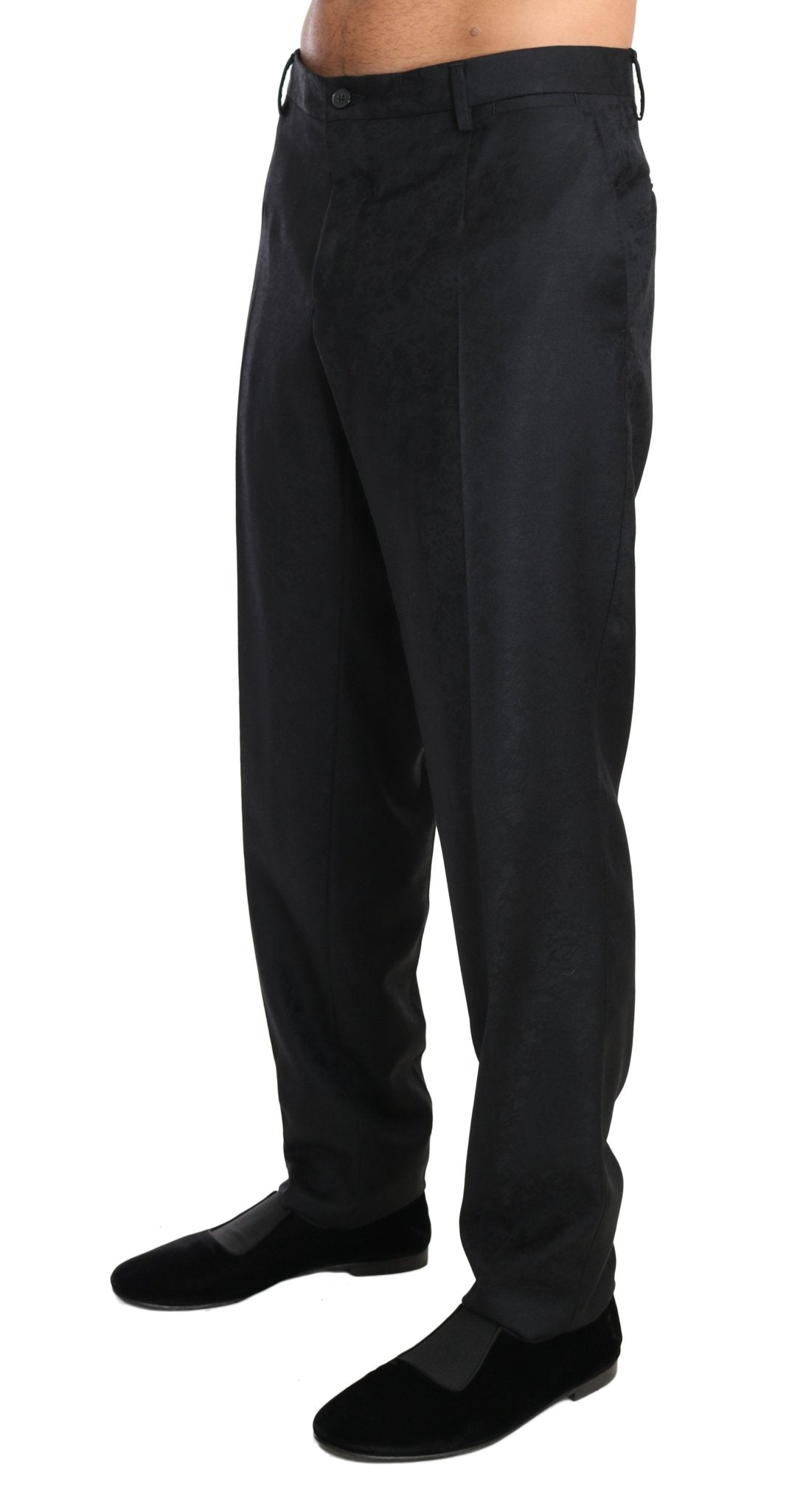 Dolce & Gabbana Elegant Gray Patterned Formal Pants - Sandy Store ByNet